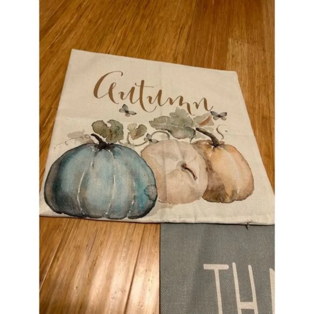Autumn‎ Thanksgiving Pillow Covers Set Pumpkin Farmhouse Cottage Decor